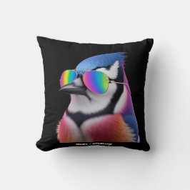 ブルージェイクールバードサングラスを着たレトロ クッション