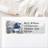 ブルージェイスケッチ差出人住所ラベル ラベル (インサイチュ)