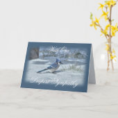 ブルージェイネイビーエッジ – 任意カスタマイズの大事な行事 カード (黄色い花)