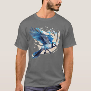 ブルージェイバードウォッチングヴィンテージ野鳥観察バードウォッチャー Tシャツ