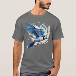 ブルージェイバードウォッチングヴィンテージ野鳥観察バードウォッチャー Tシャツ
