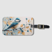 ブルージェイ水彩画 ラゲッジタグ (正面横)