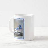 ブルージェイ絵画ズ – Bird Artオリジナル コーヒーマグカップ (正面左)