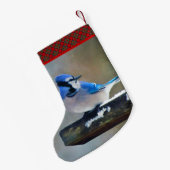 ブルージェイ絵画ズ – Bird Artオリジナル スモールクリスマスストッキング (裏面 (吊り時))