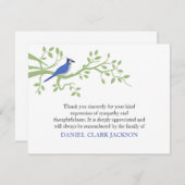 ブルージェイ葬儀お礼のノートカード サンキューカード (正面/裏面)