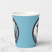 ブルージェイ青バードブルー 紙コップ (左)