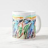 ブルージェイ飛んでいるズ春季時 ジャンボコーヒーマグカップ (正面右)