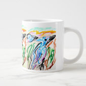 ブルージェイ飛んでいるズ春季時 ジャンボコーヒーマグカップ (右)