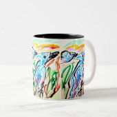 ブルージェイ飛んでいるズ春季時 ツートーンマグカップ (正面右)