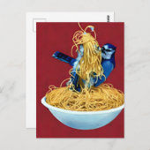 ブルージェイ食べ物ズスパゲッティ ポストカード (正面/裏面)