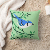 ブルージェイ鳥の木の枝に止まる クッション (ブランケット)