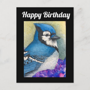 ブルージェイ 鳥 野生 幸せな誕生日 ポストカード
