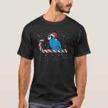 ブルージェイChristmas Candy Cane Santa Hat Cute Bird Tシャツ<br><div class="desc">ブルージェイChristmas Candy Cane Santa Hatかわいい鳥の恋人</div>