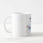 ブルージェイPerchedオンブランチアート コーヒーマグカップ (左)
