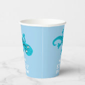 ブルージェッコリザードスケッチ子供の誕生日 紙コップ (右)