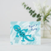 ブルージェッコ誕生日パーティー招待はがき インビテーションポストカード (スタンド正面)