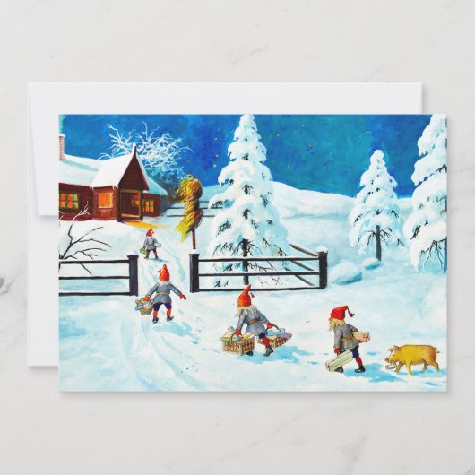 ブルージェニーニストロム格言ヴィンテージスウェーデンクリスマス シーズンカード (正面)