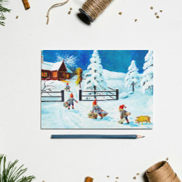 ブルージェニーニストロム格言ヴィンテージスウェーデンクリスマス シーズンカード