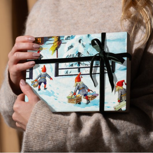 ブルージェニーニストロム格言ヴィンテージスウェーデンクリスマス ラッピングペーパーシート