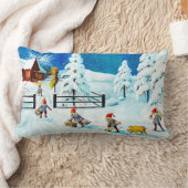 ブルージェニーニストロム格言ヴィンテージスウェーデンクリスマス ランバークッション (ブランケット)