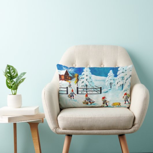 ブルージェニーニストロム格言ヴィンテージスウェーデンクリスマス ランバークッション (椅子)
