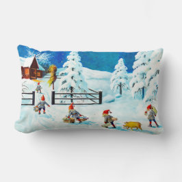 ブルージェニーニストロム格言ヴィンテージスウェーデンクリスマス ランバークッション