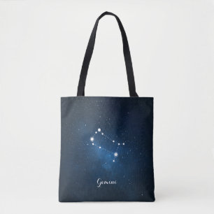 ブルージェミニ〔占星術の〕十二宮図星座 トートバッグ