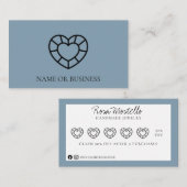 ブルージェム淡い色のスクリプトロゴハンドメイドジュエリーロイヤリティ 名刺 (正面/裏面)