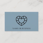 ブルージェム淡い色のスクリプトロゴハンドメイドジュエリーロイヤリティ 名刺 (正面)