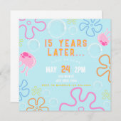 ブルージェリーアンダーウォーター誕生日 招待状 (正面/裏面)