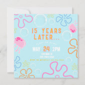 ブルージェリーアンダーウォーター誕生日 招待状 (正面)