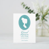 ブルージェーンオースティン良い意見失った引用文ギフト ポストカード (スタンド正面)