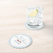 ブルージエレガントンガムピクニックブランチブライダルシャワー ペーパーコースター (インサイチュ)