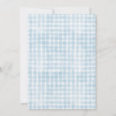 ブルージエレガントンガムピクニックブランチブライダルシャワー 招待状 (裏面)