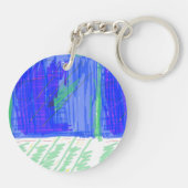 ブルージオメトリアクリルキーチェーン キーホルダー (裏面)
