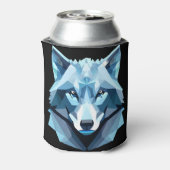 ブルージオメトリックウルフヘッド 缶クーラー (缶裏面)