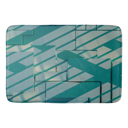 ブルージオメトリックバスマット バスマット (正面)