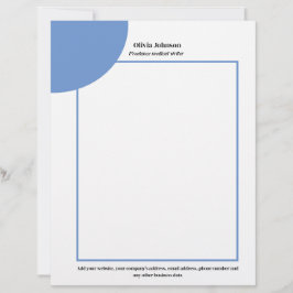 ブルージオメトリックミニマリストソロプレナービジネス レターヘッド