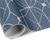 ブルージオメトリックラッピング紙 ラッピングペーパー (ロールコーナー)