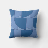 ブルージオメトリック抽象芸術アート クッション (裏面)