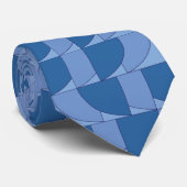 ブルージオメトリック抽象芸術アート ネクタイ (ロール)