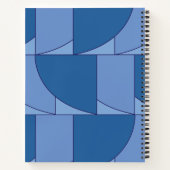 ブルージオメトリック抽象芸術アート ノートブック (裏面)