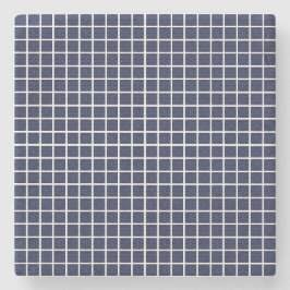 ブルージオメトリック正方形ストーンコースター ストーンコースター