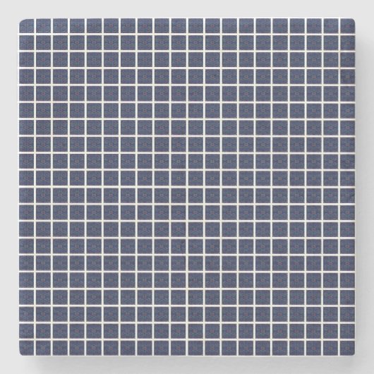 ブルージオメトリック正方形ストーンコースター ストーンコースター (正面)