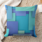 ブルージオメトリック装飾用クッション クッション (ブランケット)