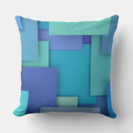 ブルージオメトリック装飾用クッション クッション