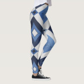 ブルージオメトリーパターン レギンス (右)