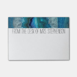 ブルージオード岩石鉱物エーゲート結晶像 ポストイット