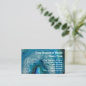 ブルージオード岩石鉱物エーゲート結晶像 名刺 (スタンド正面)