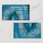 ブルージオード岩石鉱物エーゲート結晶像 名刺 (正面/裏面)